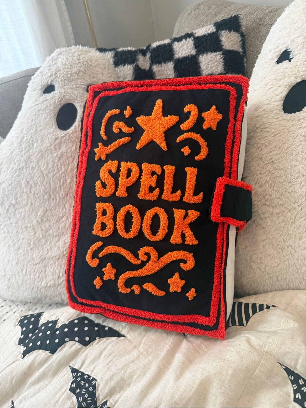 NWT Target Spell Book Decorative novelty Pillow  - Black & Orange Home Accent